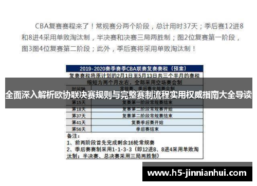 全面深入解析欧协联决赛规则与完整赛制流程实用权威指南大全导读